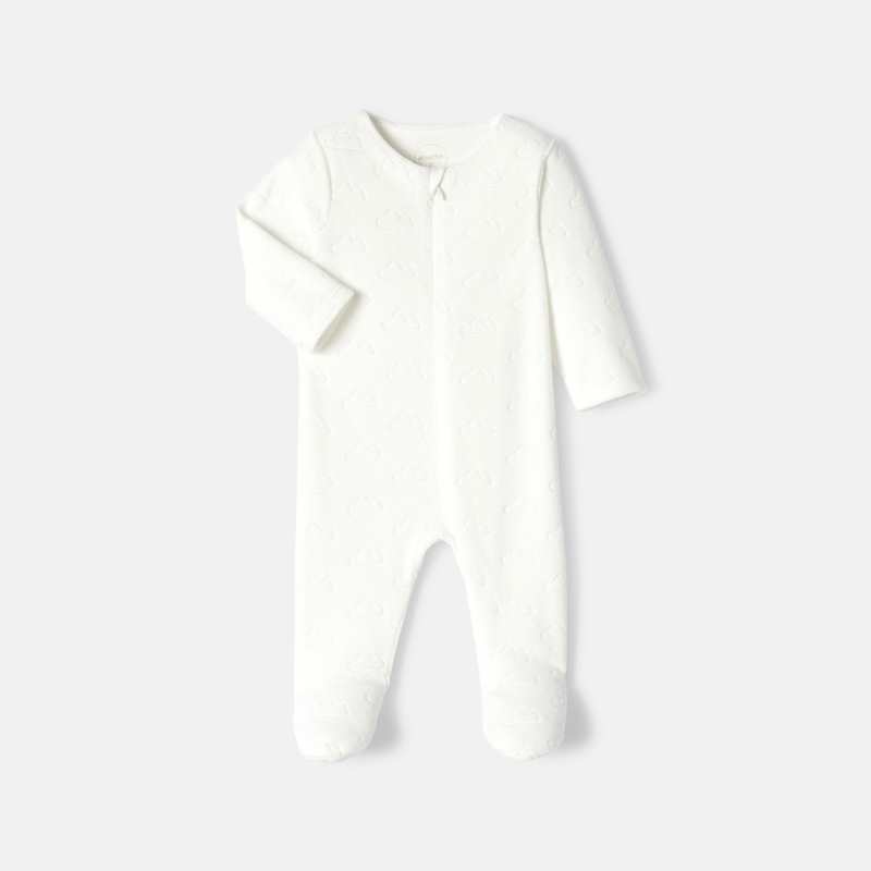 Pyjama en velours dévoré blanc naissance Absorba