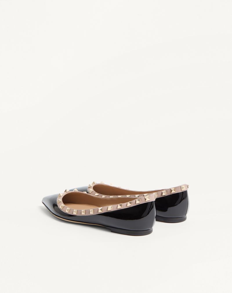 Bailarina de couro envernizado Rockstud