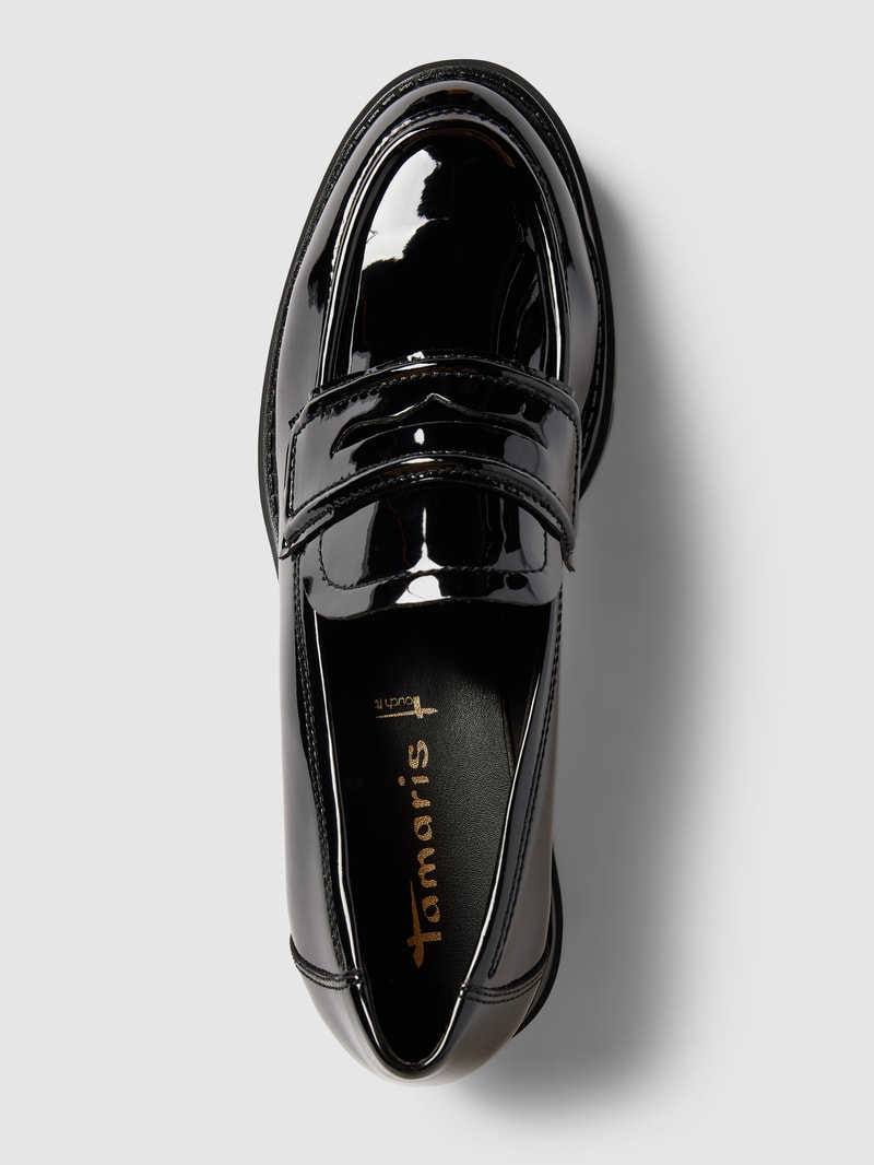 Penny-Loafer in Lack-Optik in schwarz