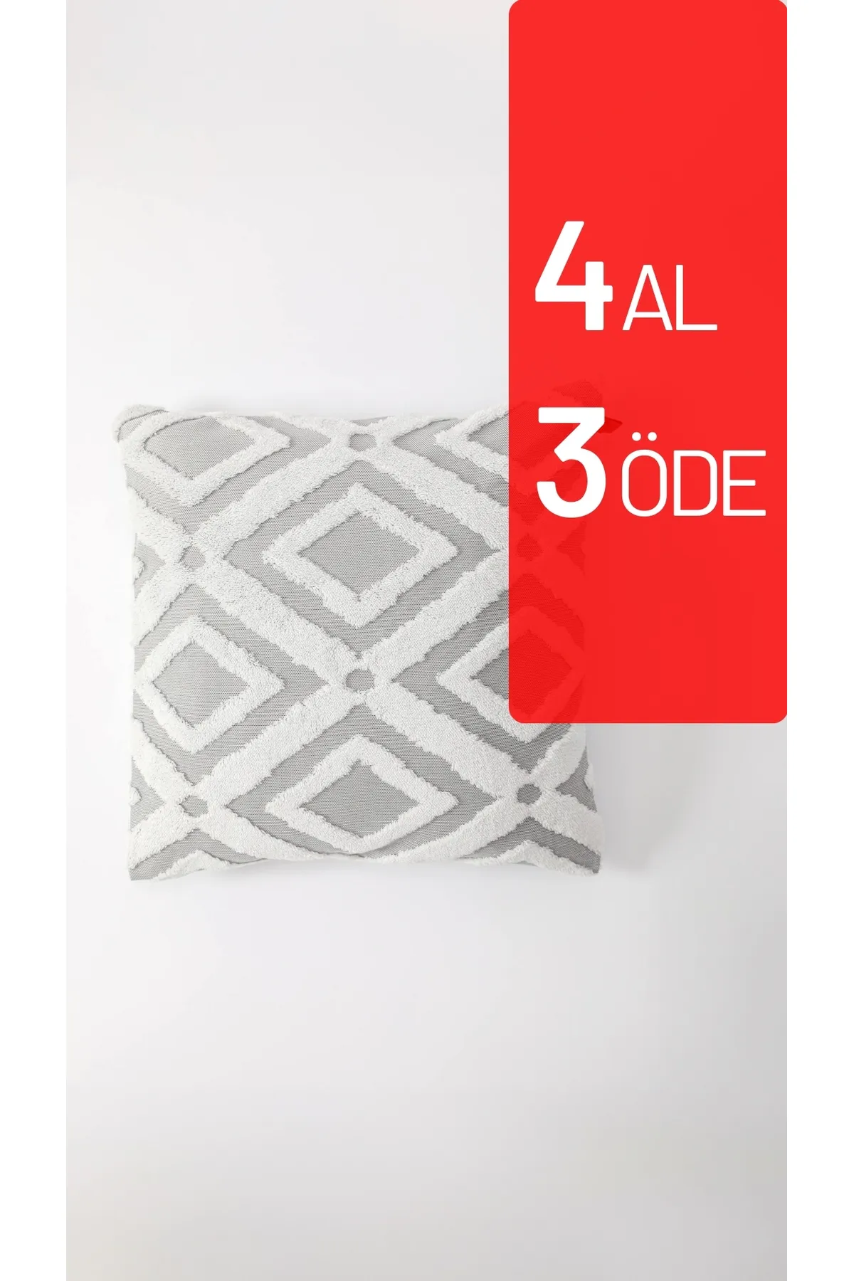 FAVORA  Ethnisch gemusterter, spezieller Punch-Punch-Kissenbezug, 42 x 42 cm, Grau