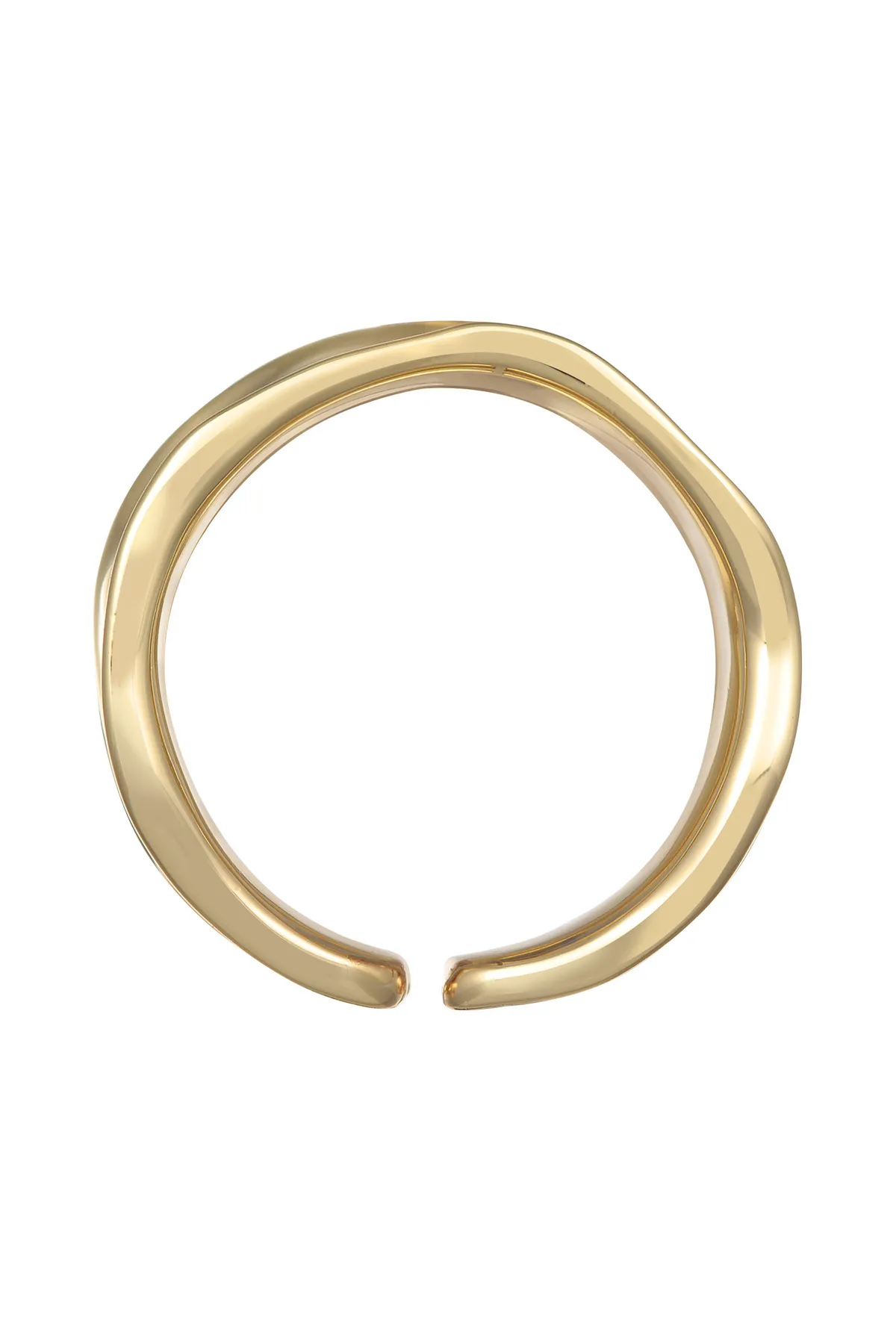 ELLI  Ring Bandring Offen Struktur Farbe Gold für Damen