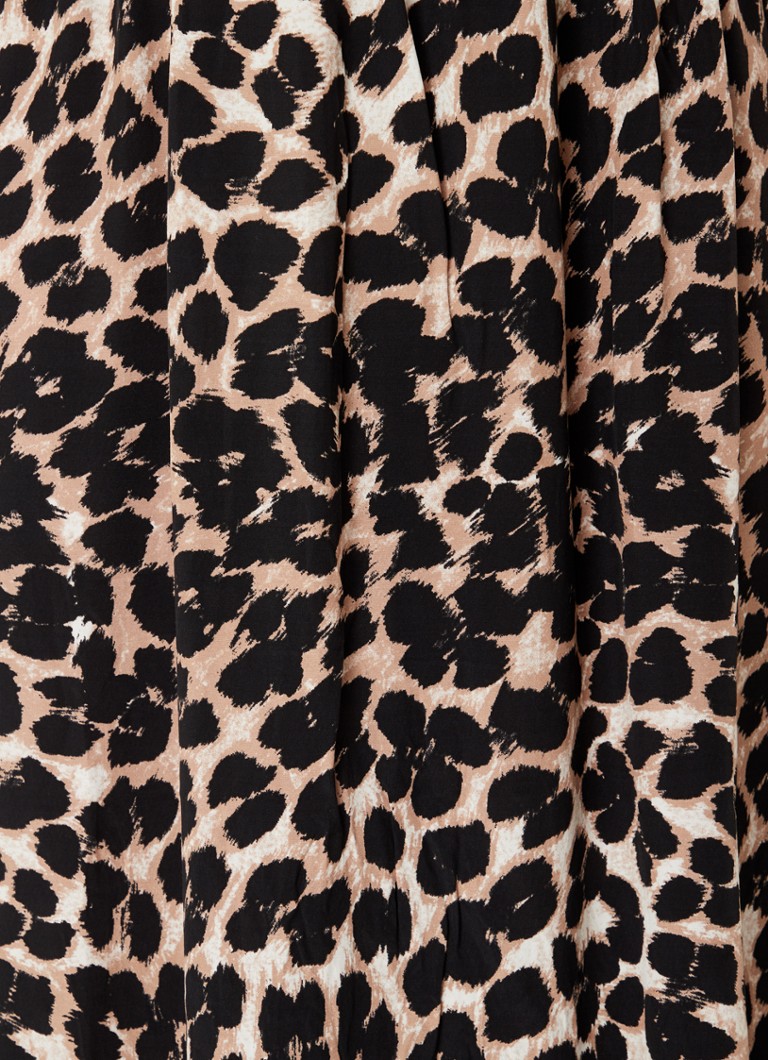Tunică midi Whistles Heidi, împodobită cu volane și imprimeu leopard.