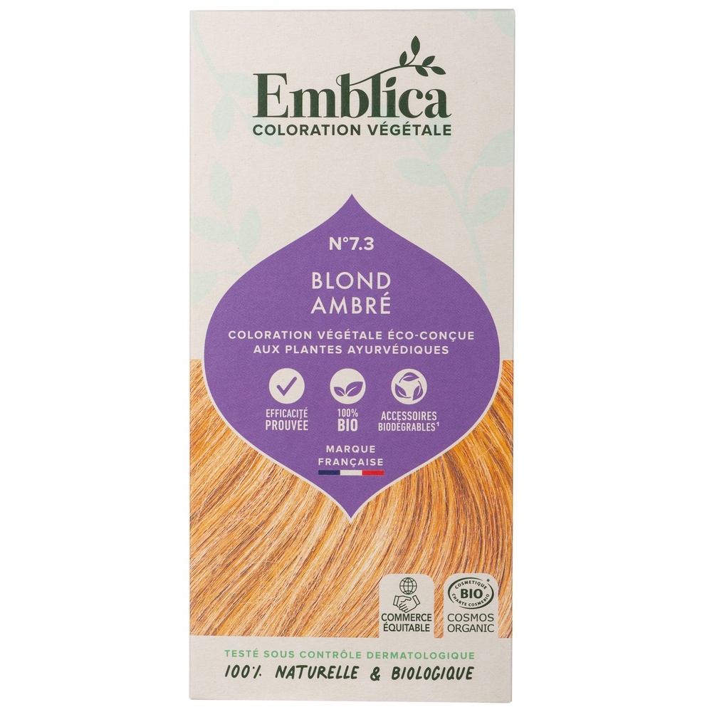 emblica Coloration végétale Blond ambré 7.3, 100g Colorations