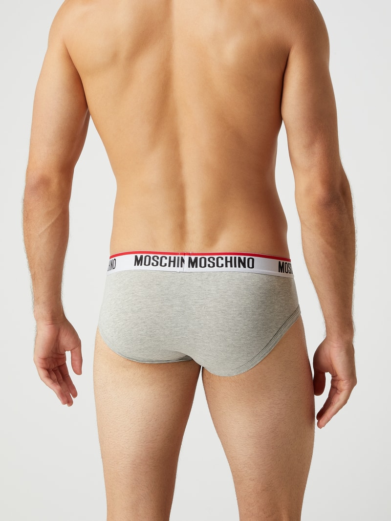 Slip mit Stretch-Anteil im 2er-Pack in mittelgrau meliert