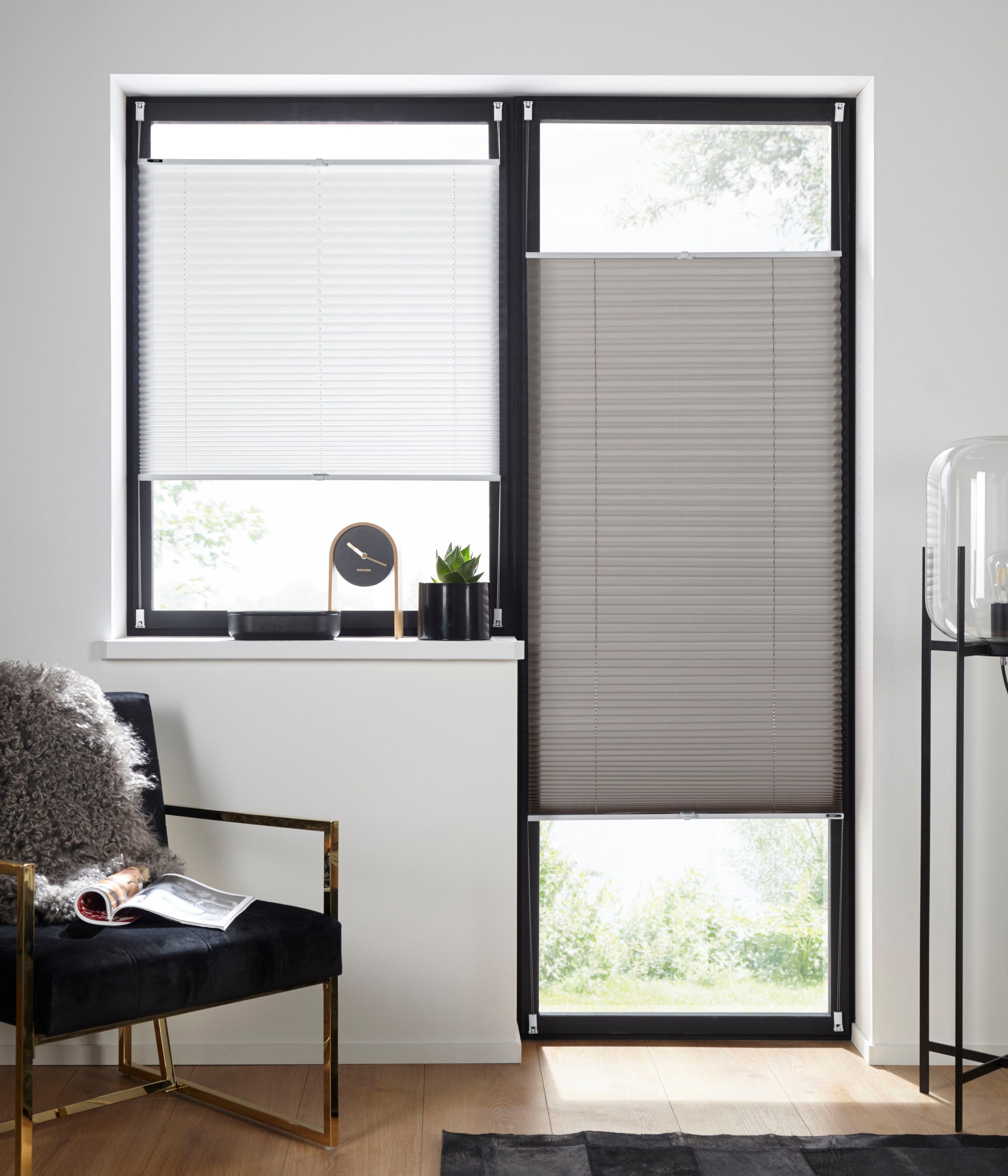 Plissee LAHOLM, my home, Lichtschutz, ohne Bohren, verspannt, Klemmfix, Klemmfix, im Fixmaß, uni, monochrom, basic, Klemmträger, Bestseller