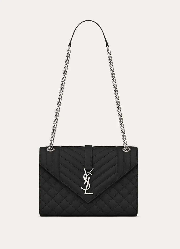 Μεσαία τσάντα ώμου Saint Laurent Envelope από δέρμα μοσχαριού