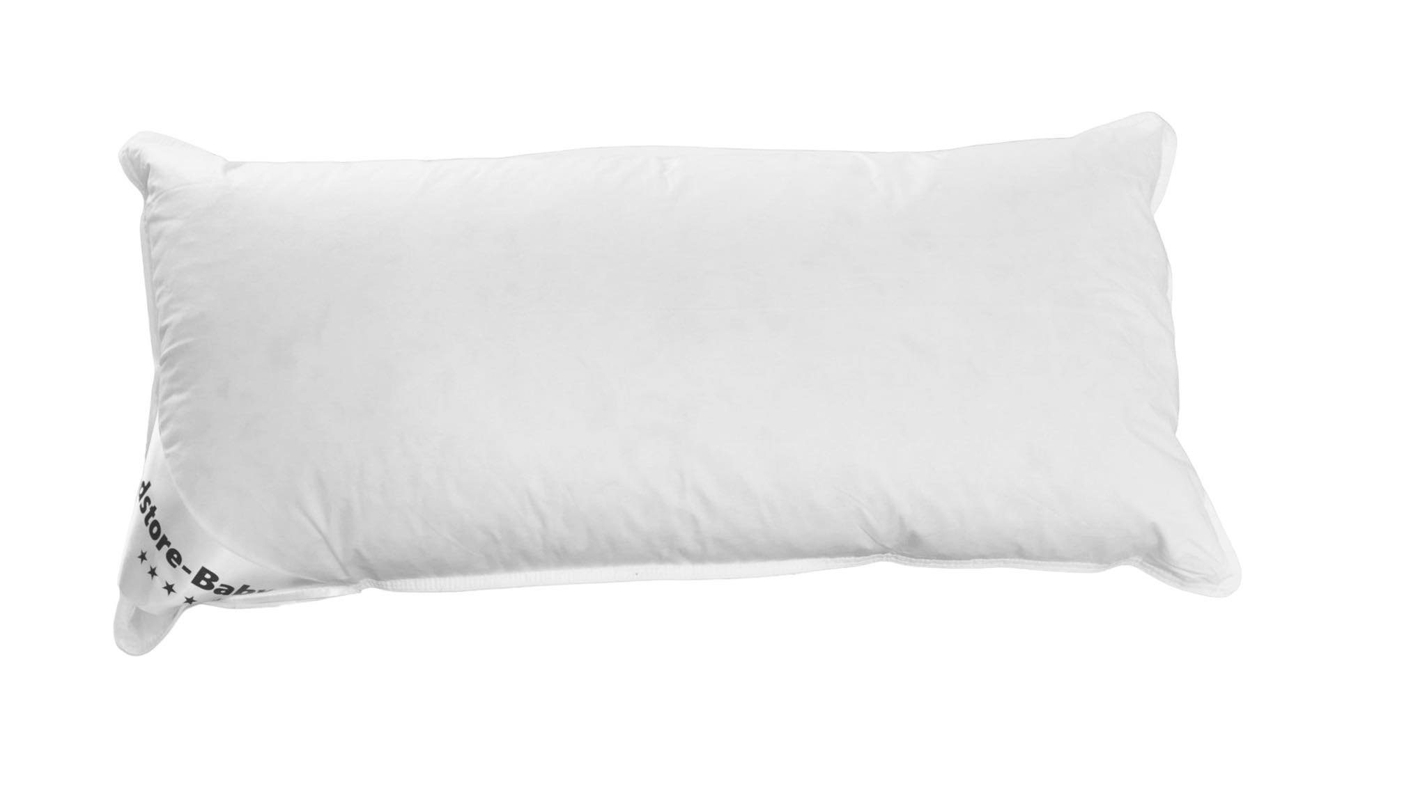 3-Kammer-Kopfkissen 40x80cm Federn Daunen Füllung 750g Hotelqualität Pillow, Dedstore-Baby, Füllung: Daunen-Federmischung, Bezug: 100%, Natur Kissen, 1tlg., Allergiker freundlich, Kopf-, Nacken- und Schulterbereich
