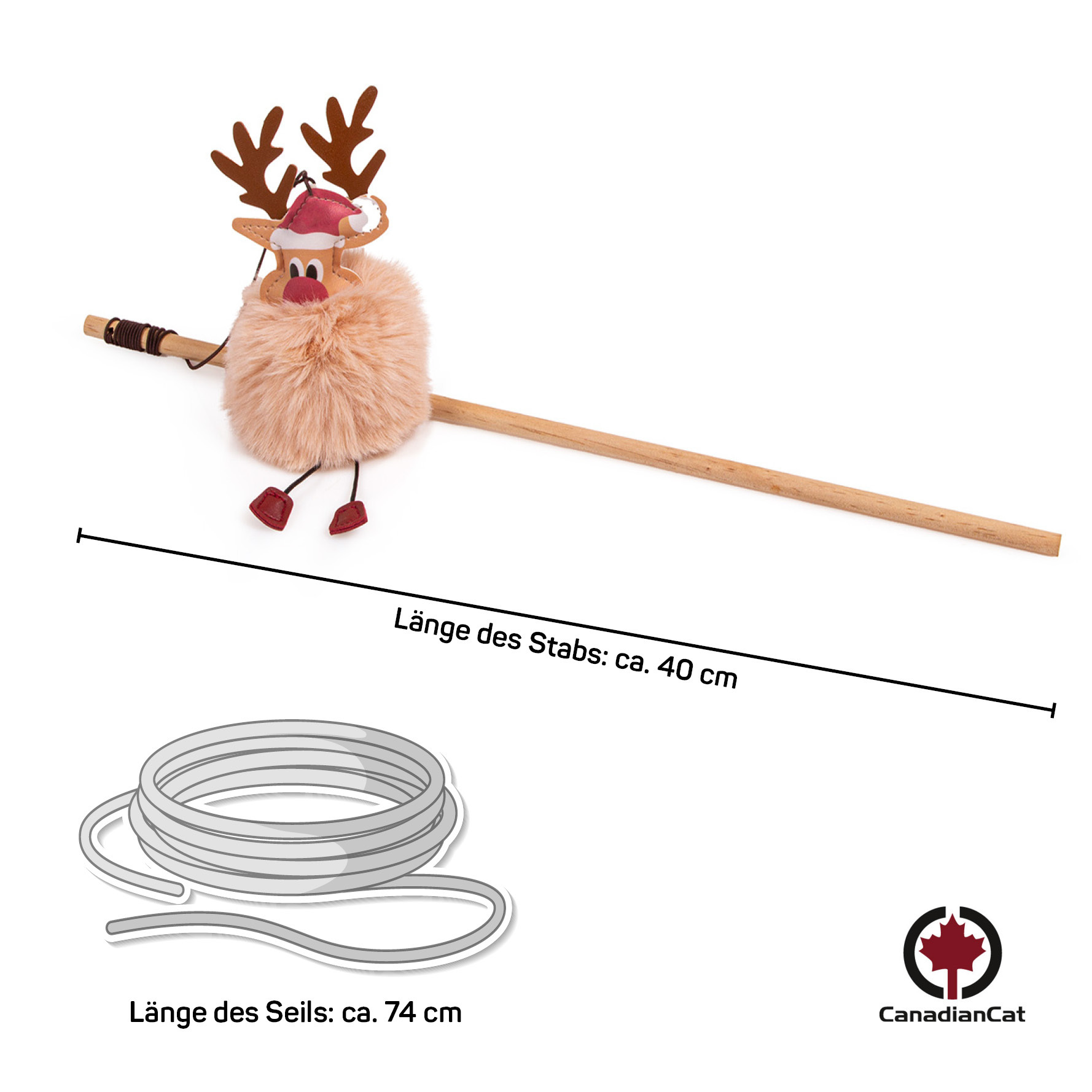 Canadian Cat Company Katzenangeln Canadian Cat Company Spielangel Rudolph beige