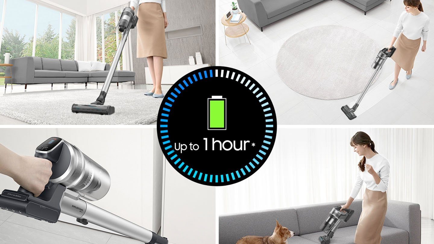 Samsung Akku-Stielstaubsauger Set bestehend aus Jet 75 complete, 550 W, beutellos, und Clean-Station VS20T7536P5/EG