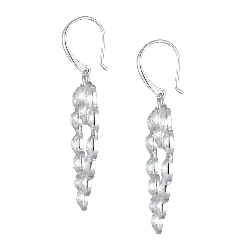 Nenalina Nenalina Boucles d'Oreilles Femmes pendentif d'oreilles cœur avec cristaux en arg Boucles d'oreilles
