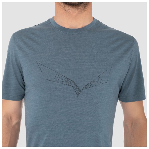 Salewa - Pure Eagle Sketch Merino T-Shirt - Merinoshirt