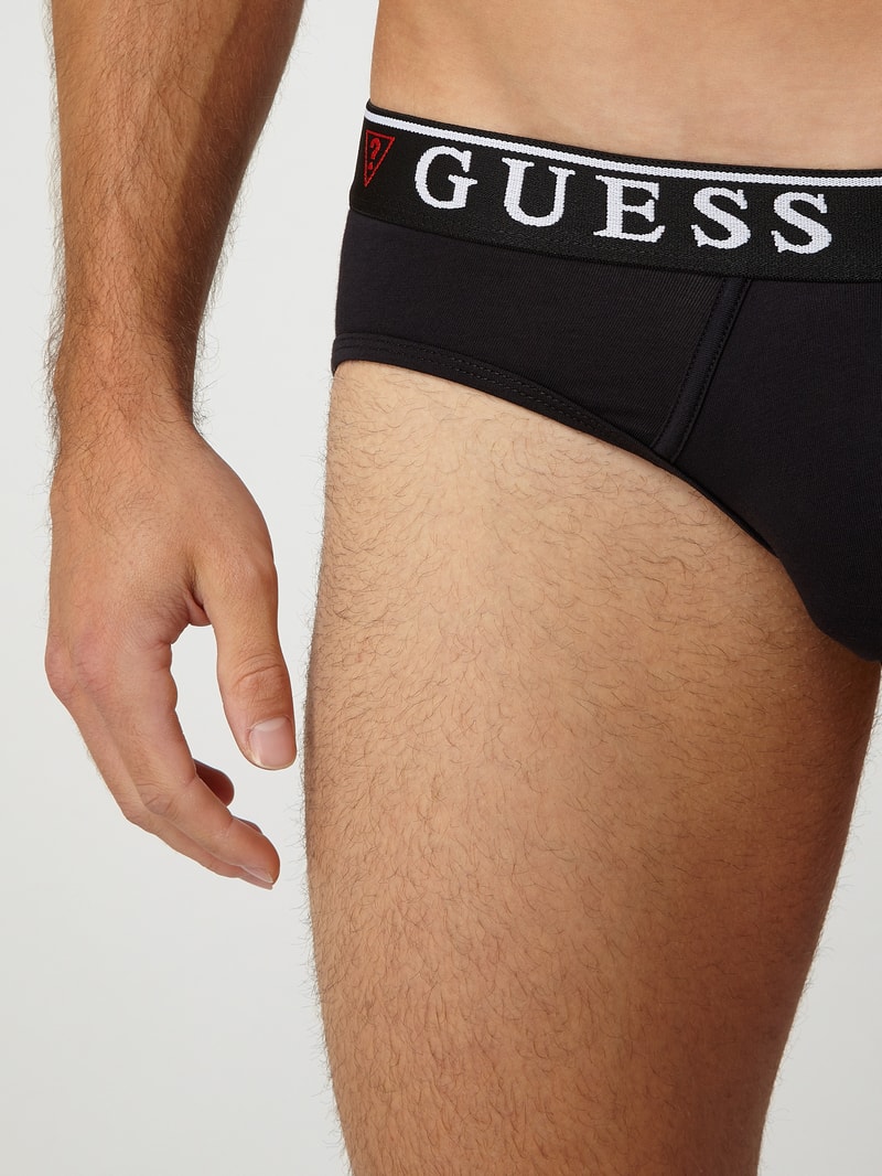 Slip mit elastischem Logo-Bund im 3er-Pack in schwarz