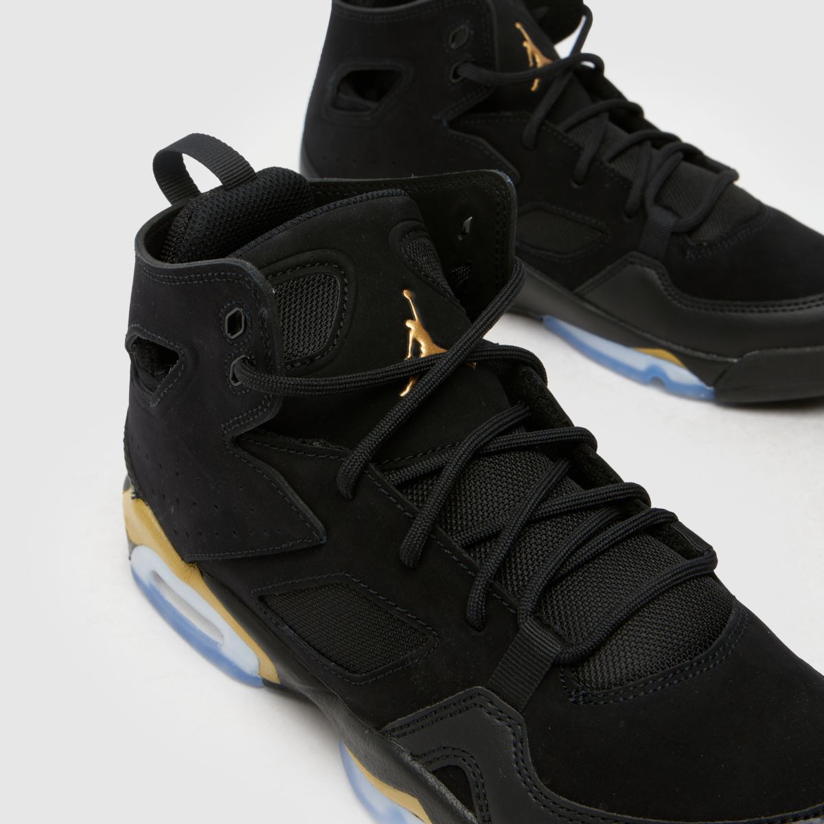 Nike Jordan svarta & guldfärgade Flight Club 91 pojkar/ungdomsskor