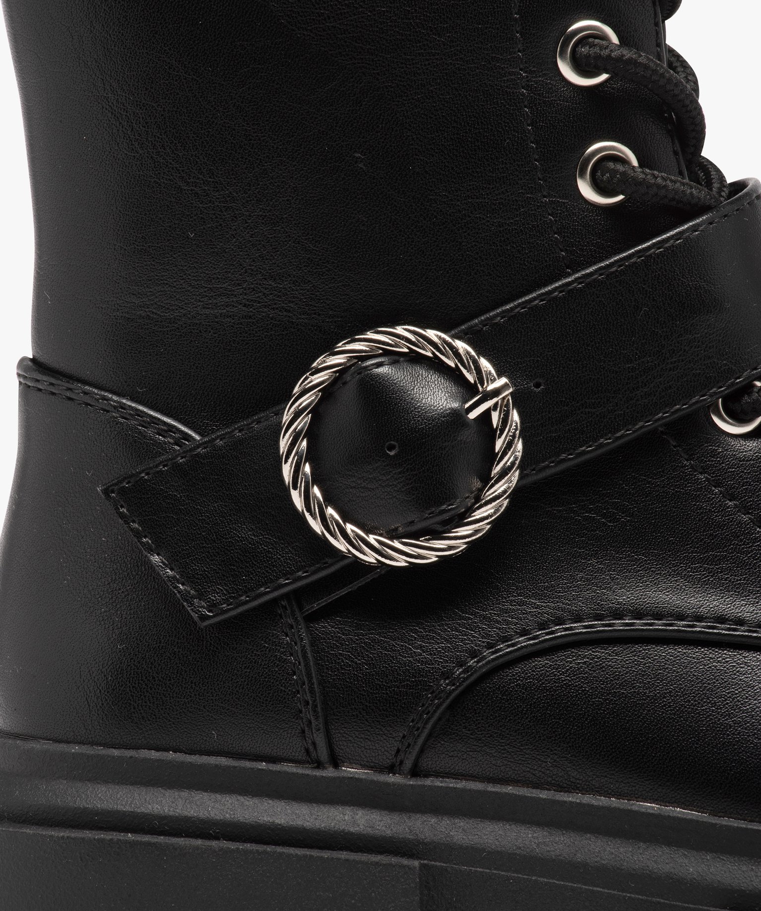 Boots esprit biker avec semelle crantée fille noir | GEMO