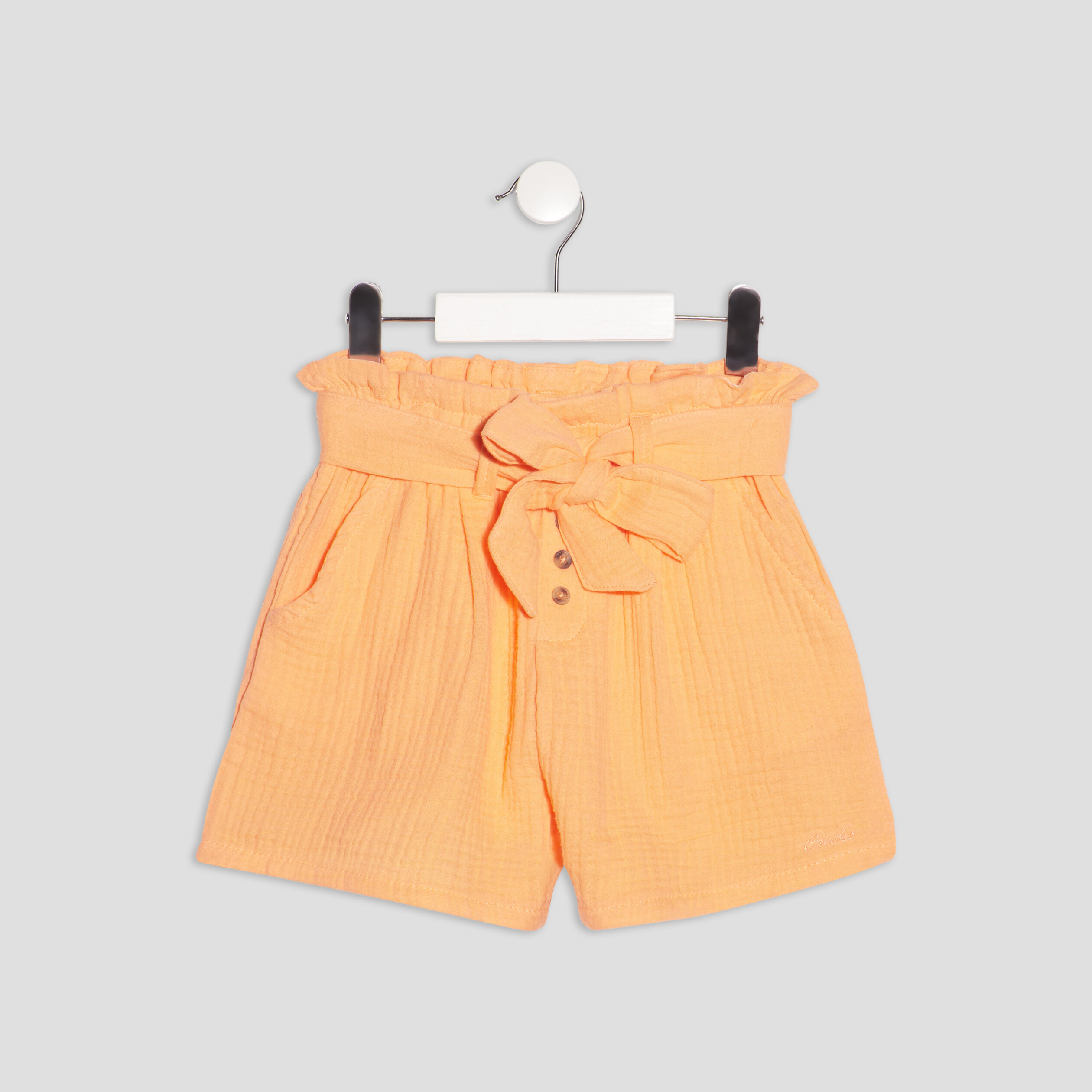 Short paperbag orange corail fille | La Halle