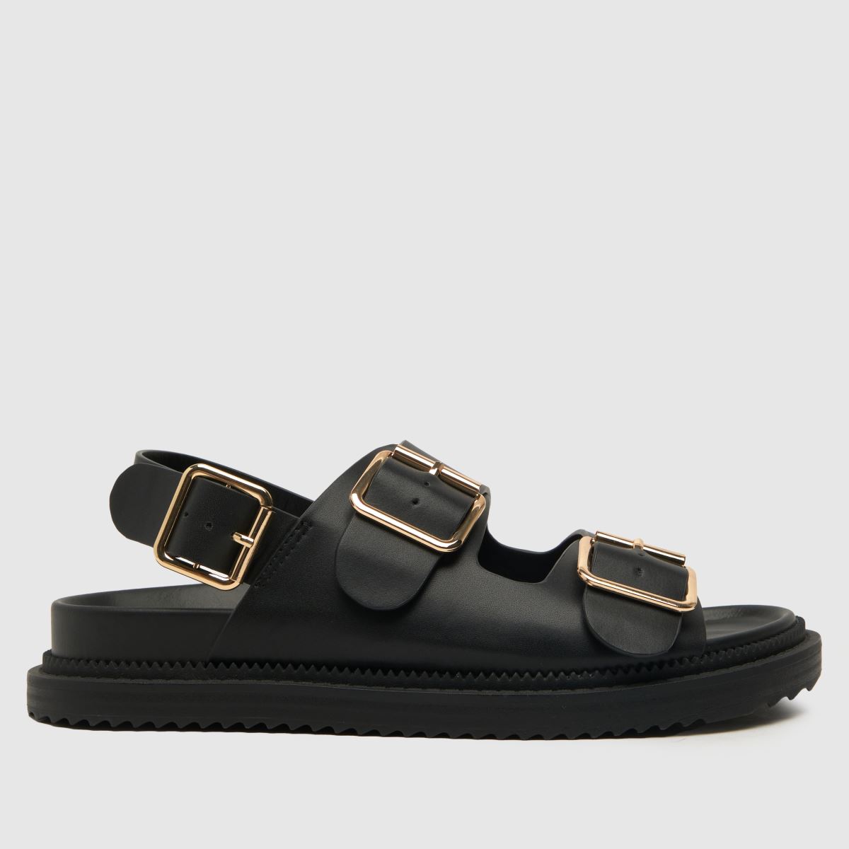 Schuh Talbot – Svarta sandaler med dubbla spännen