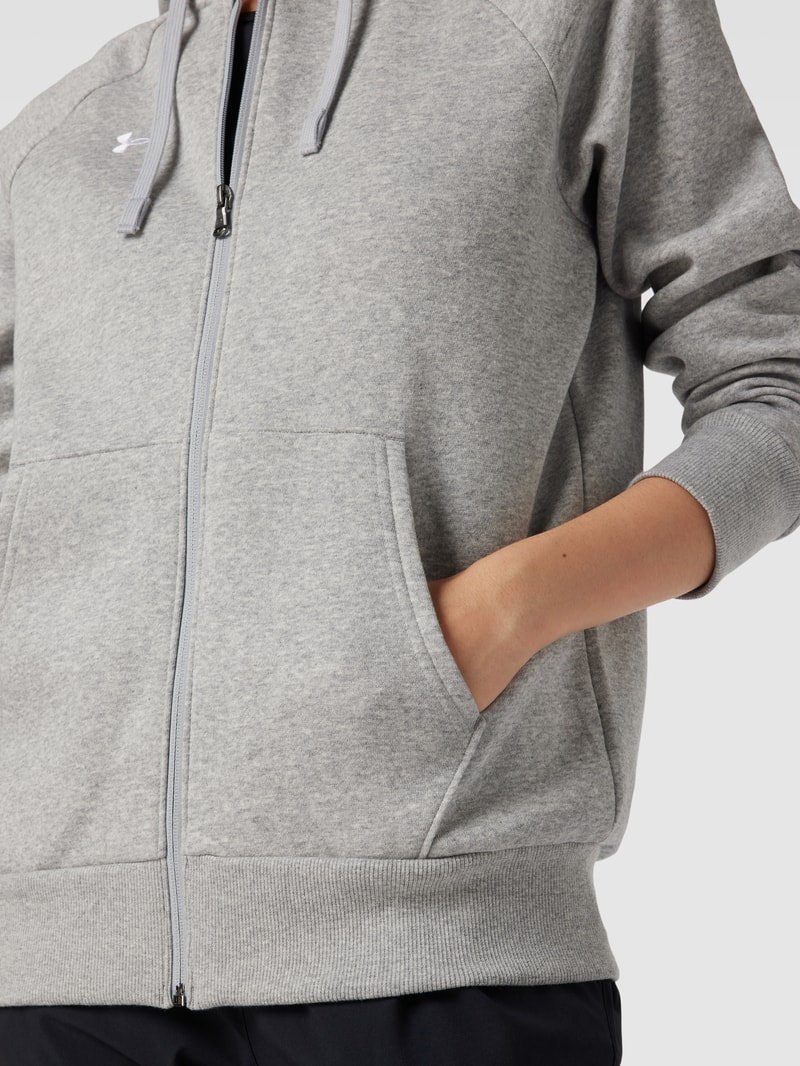 Sweatjacke mit Kapuze in hellgrau