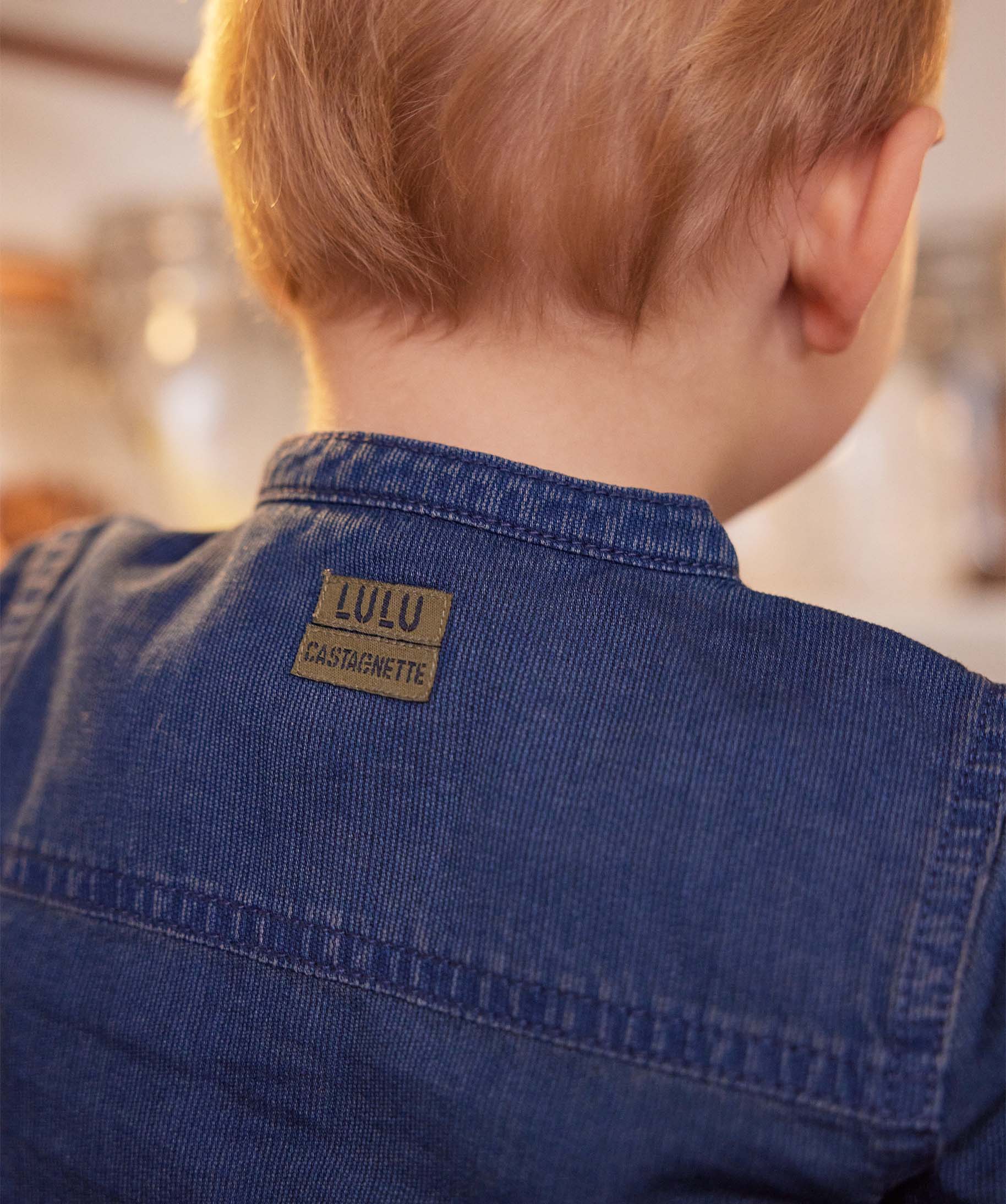 Chemise bébé Garçon à manches longues à col mao - LuluC... denim | GEMO