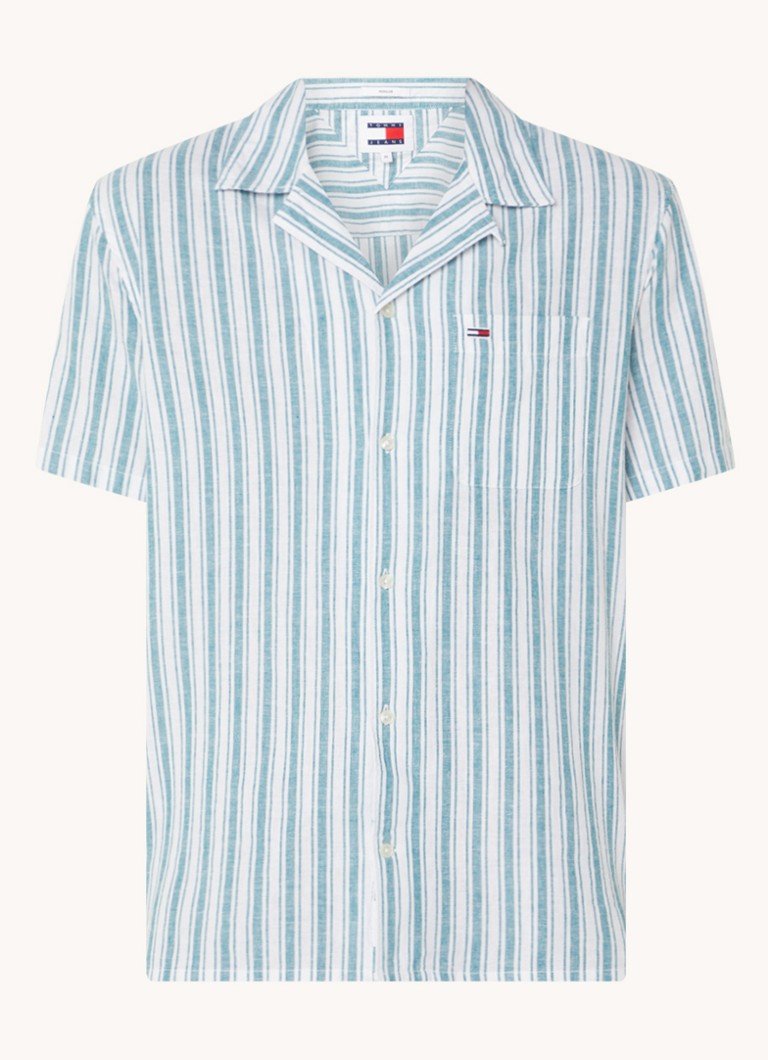 Tommy Hilfiger regulāra piegriezuma krekls no lina maisījuma ar krūšu kabatu