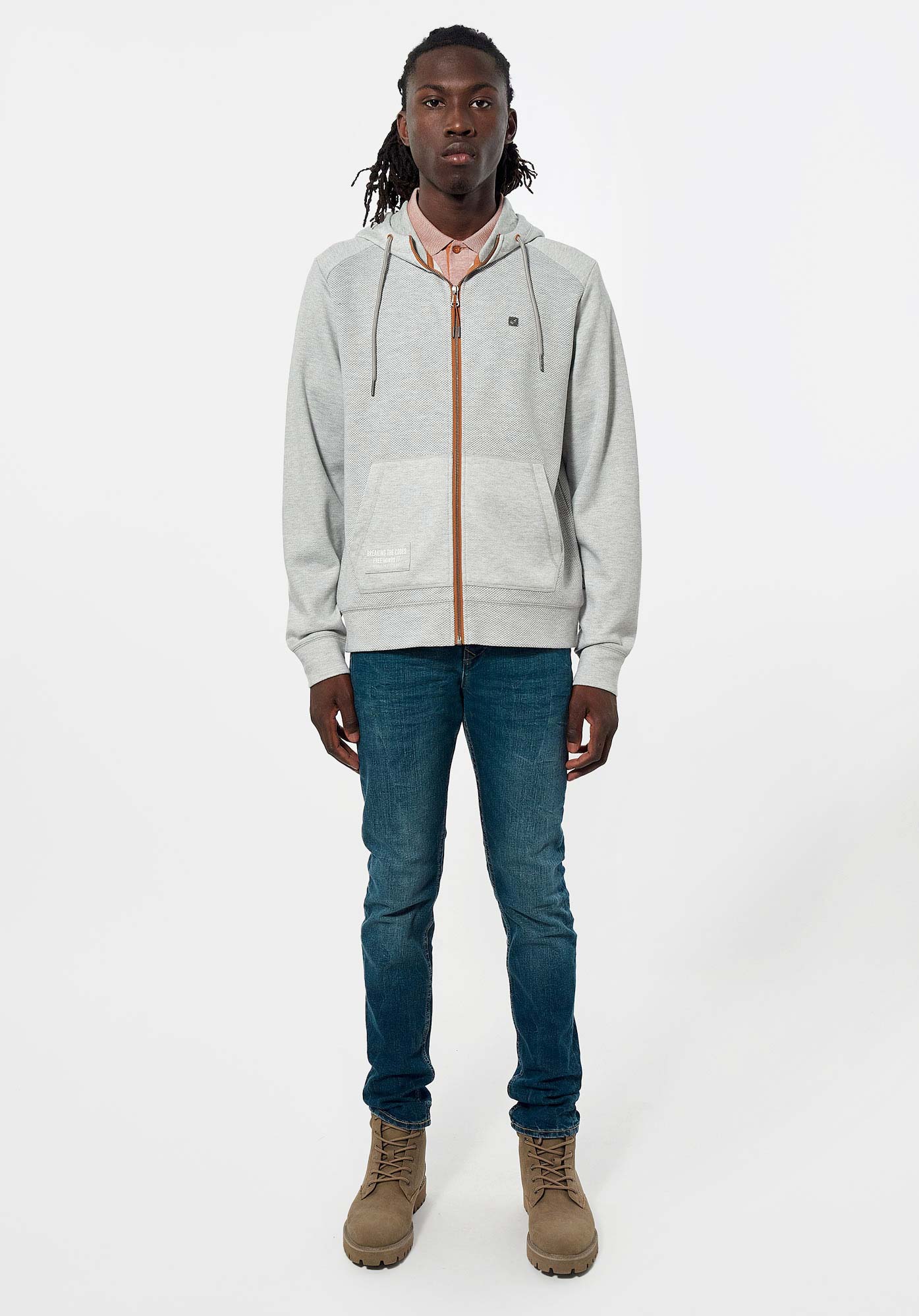 SOLA   Sweat zippé gris Homme