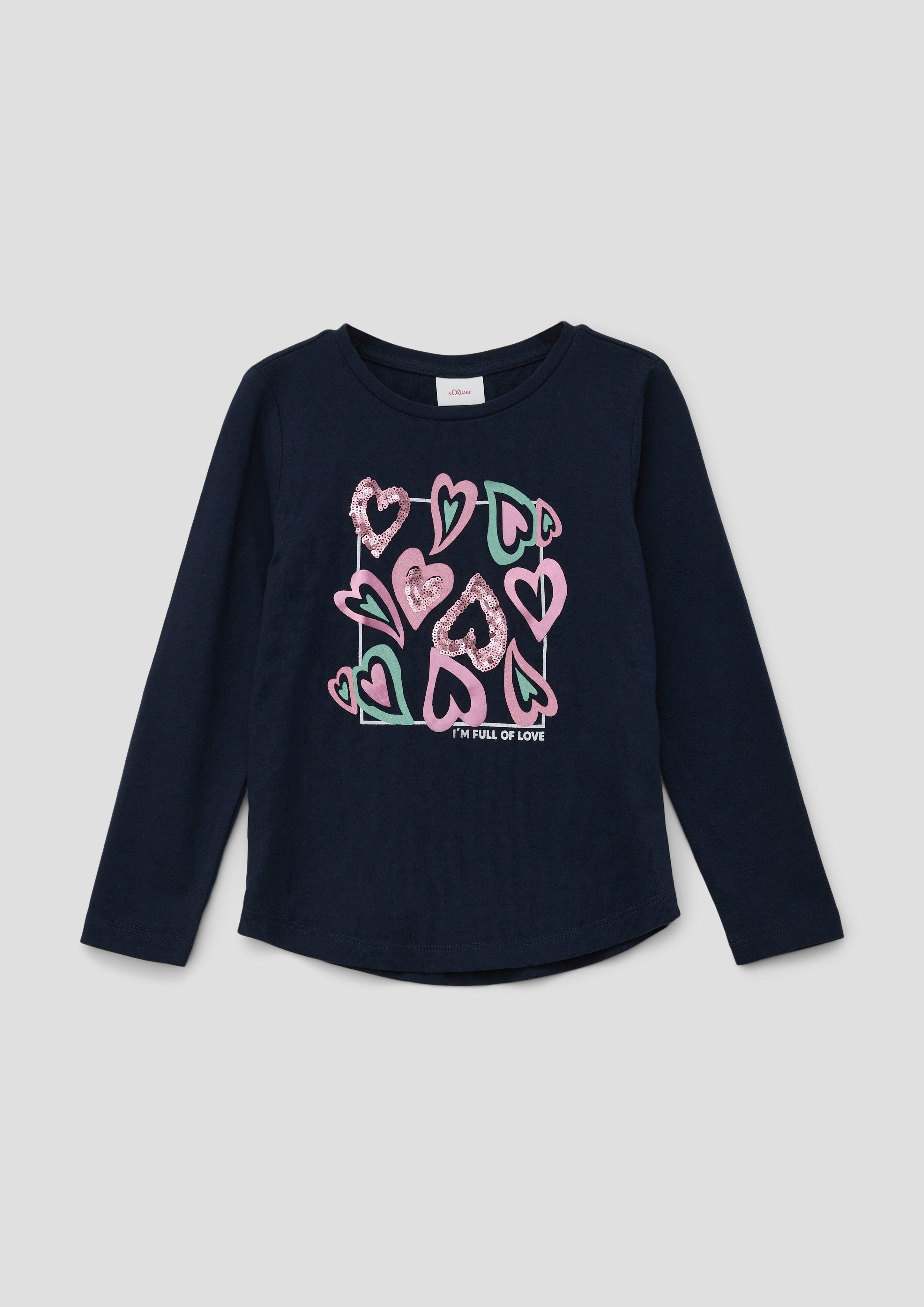 Longsleeve mit Paillettenbesatz  2133802-5952