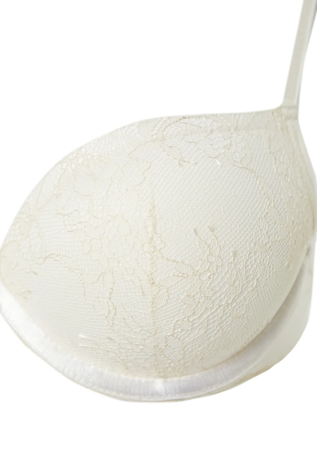 Trendyol Collection  Braut-BH aus weißem Spitzen-Accessoire mit detailliertem Seilträger und überzogenem Strick-BH THMSS24SU00031