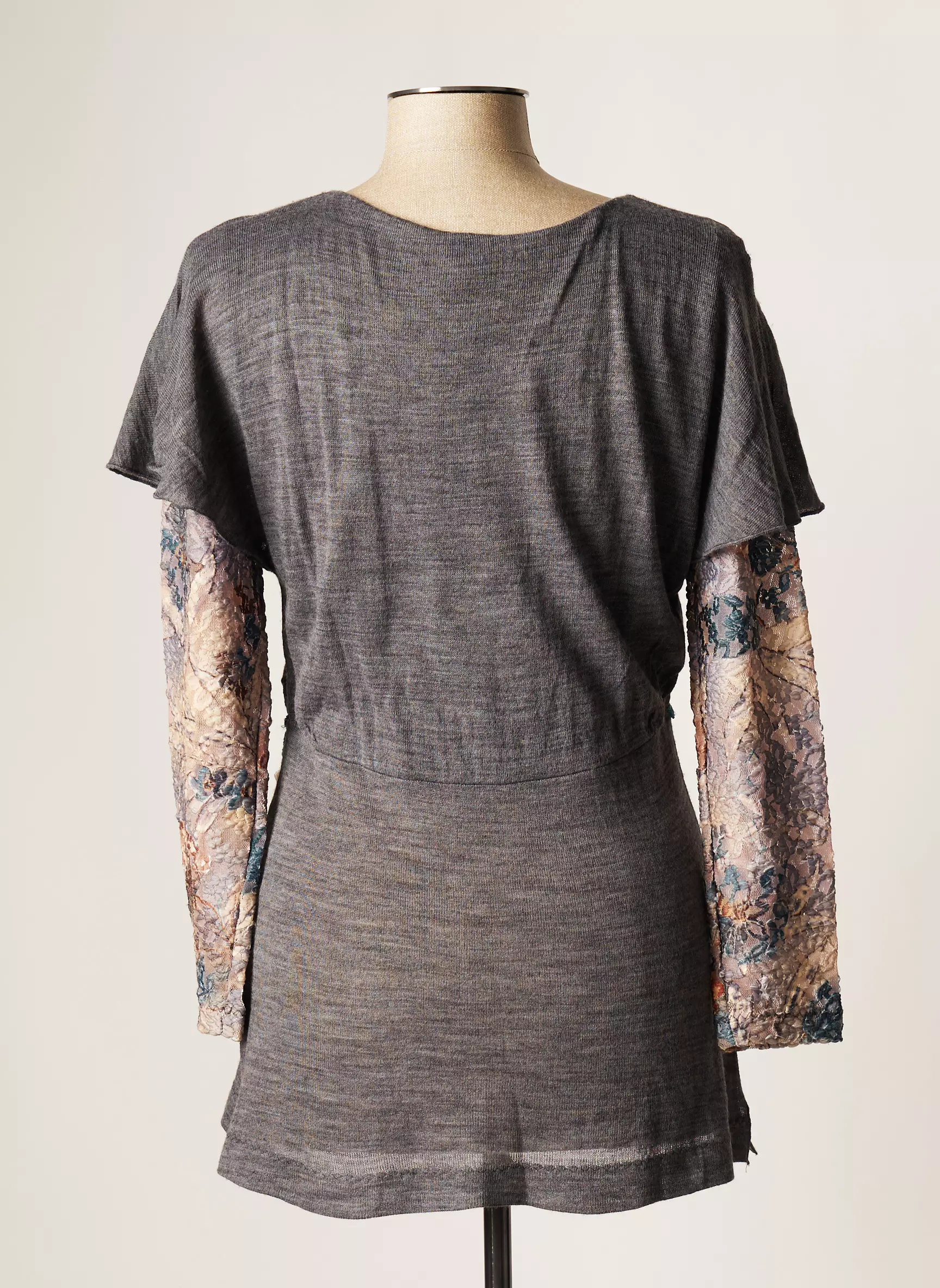 Evalinka Pull Tuniques Femme couleur gris