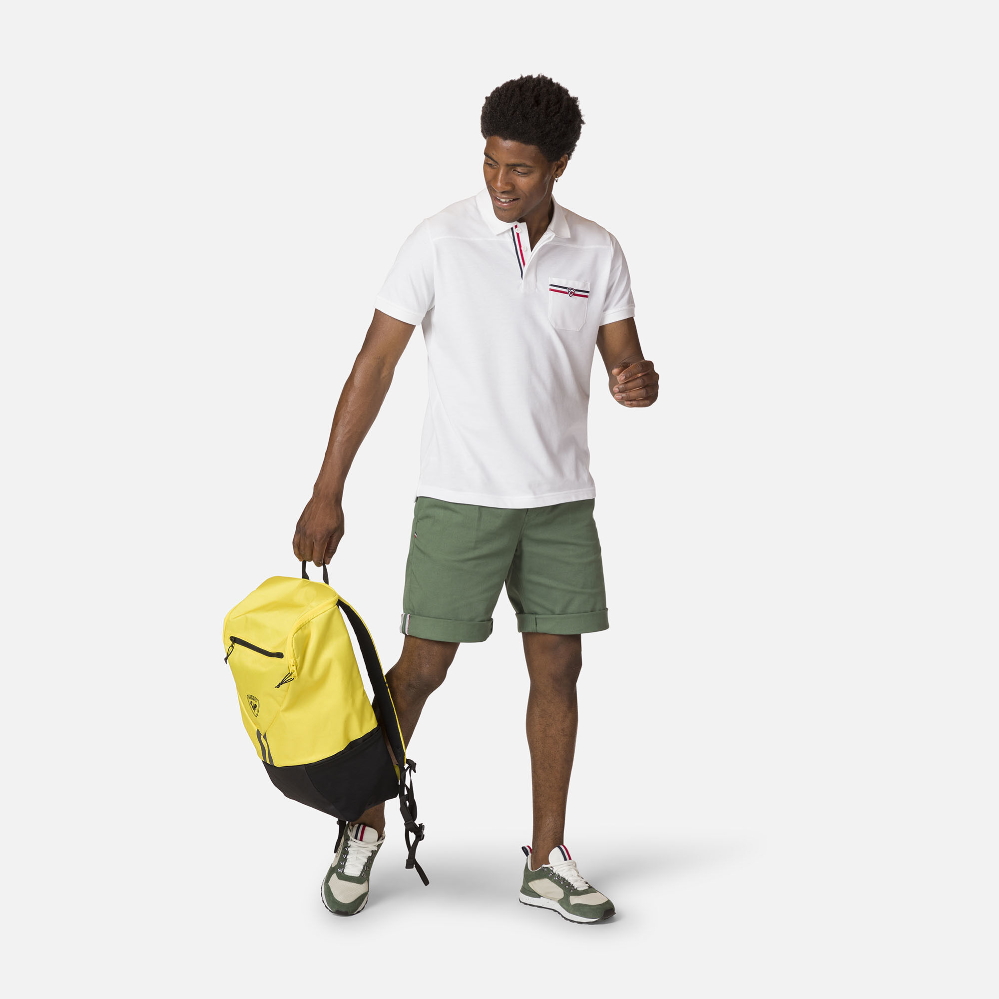 Polo logo à poche homme