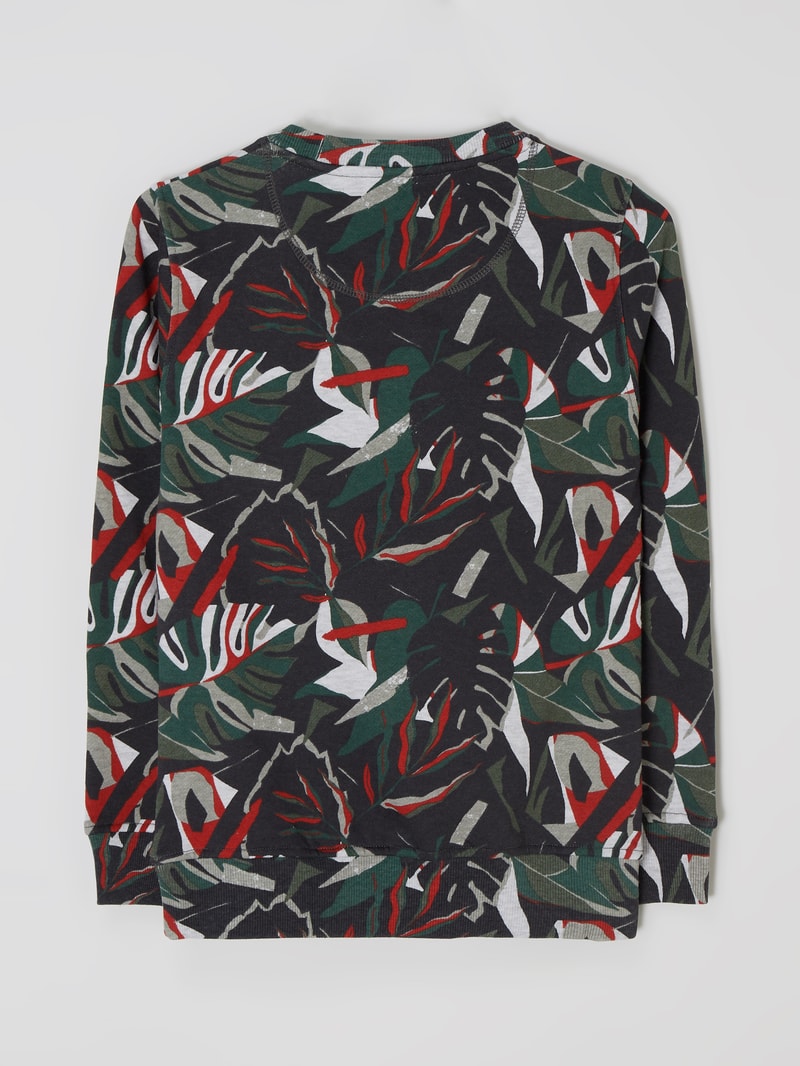 Sweatshirt mit Allover-Muster in dunkelgrau