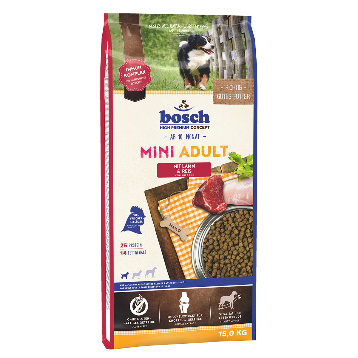 Bosch Hundefutter Mini Adult Lamm & Reis kaufen bei ZooRoyal