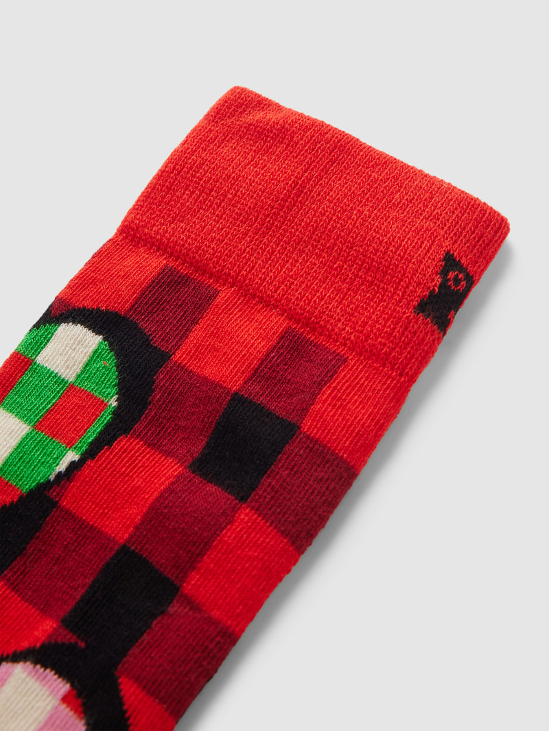 Socken mit Motiv-Print in rot
