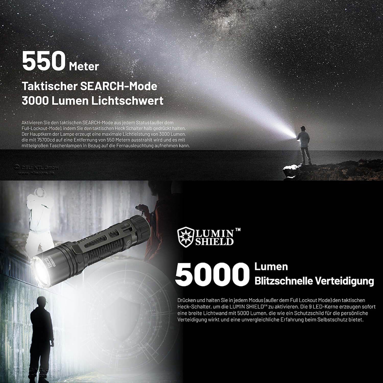 LED Taschenlampe EDC35 - 5000 Lumen