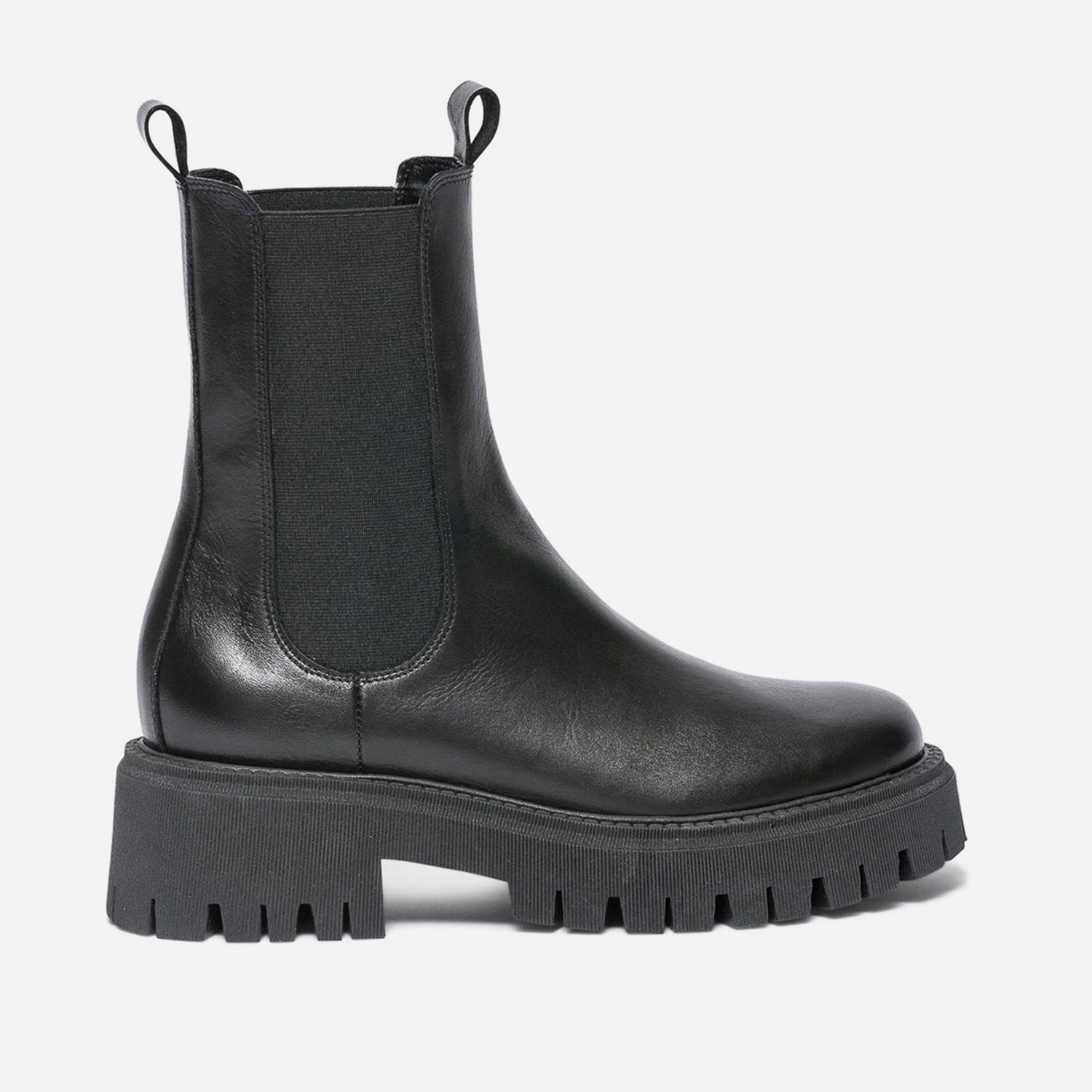 Chelsea boots TEXTO noir en cuir à semelle crantée