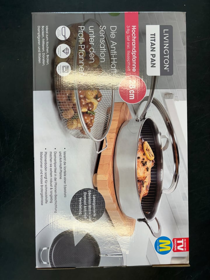 Livington Hochrandpfanne Titan Pan 28cm in Silber günstig kaufen onesize