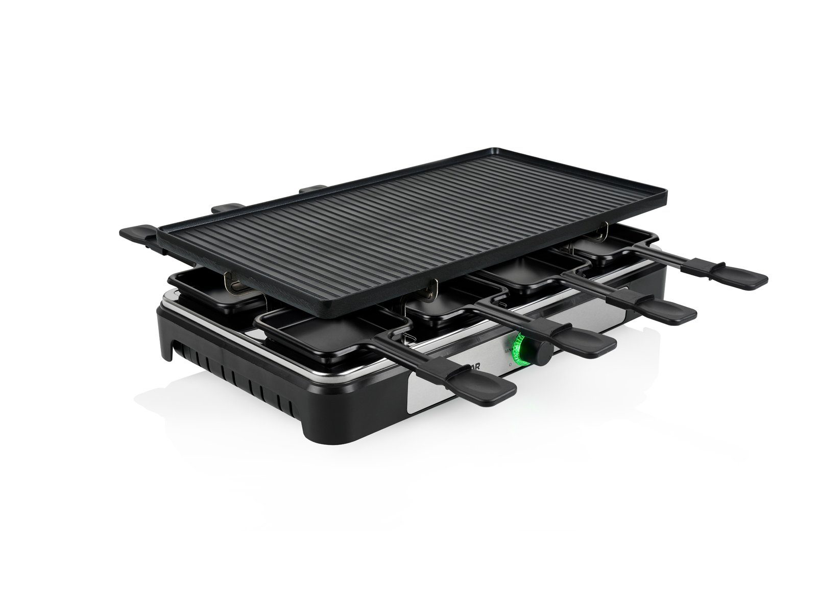 Setpoint Raclette, 1400 W, Gerät für 2-8 Personen Tischgrill wendbare Grillplatte Teppanyaki