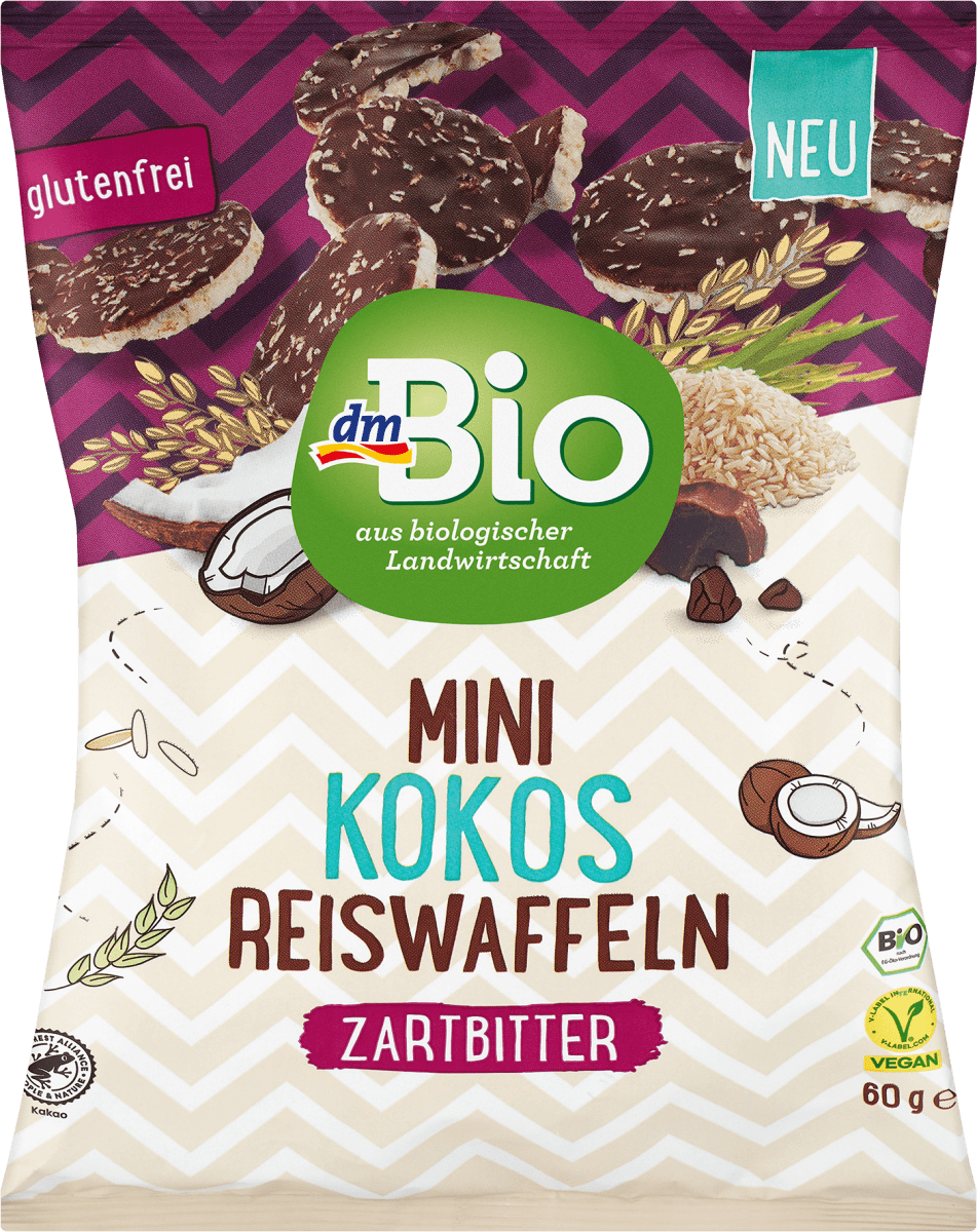 Mini Schokoreiswaffel Kokos Zartbitter, 60 g