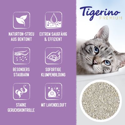 Tigerino Premium Katzenstreu – Lavendelduft