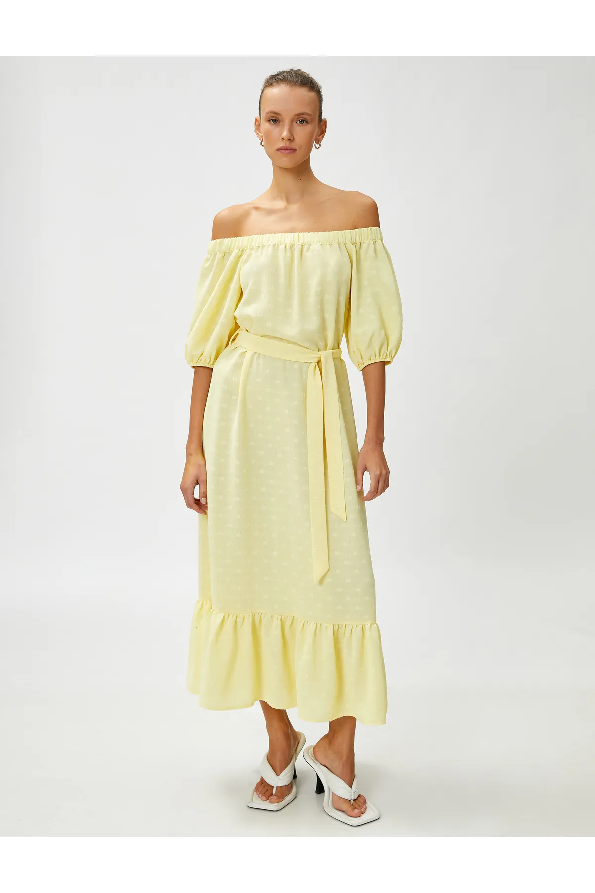 Koton  Midikleid mit offenem Schultergürtel