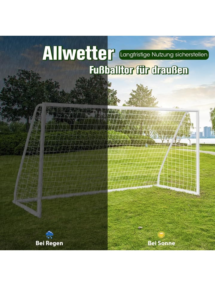 COSTWAY Fußballtor 365x182cm in Weiß günstig kaufen onesize