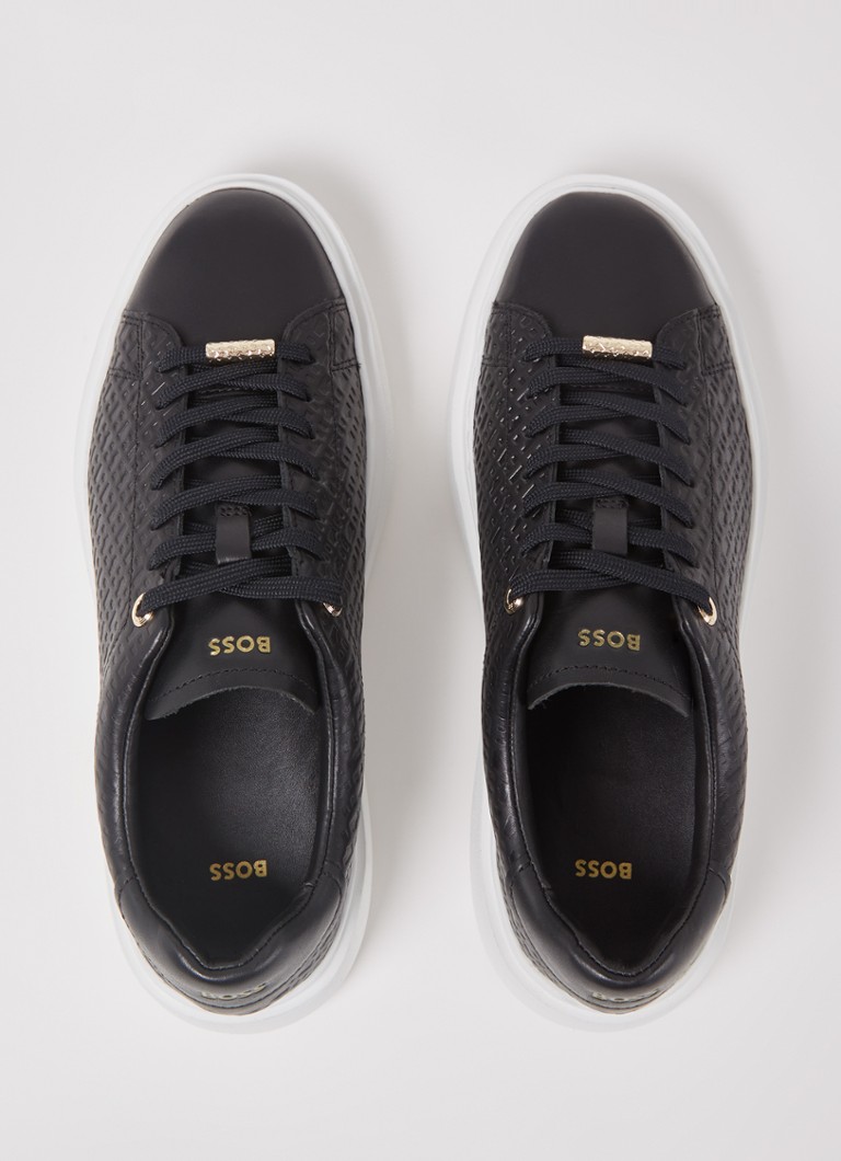 Pantofi HUGO BOSS din piele chihlimbar cu logo imprimat