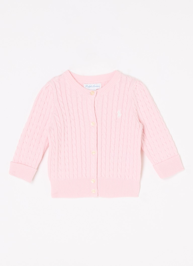 Vestă tricotată cu cabluri Ralph Lauren și logo brodat