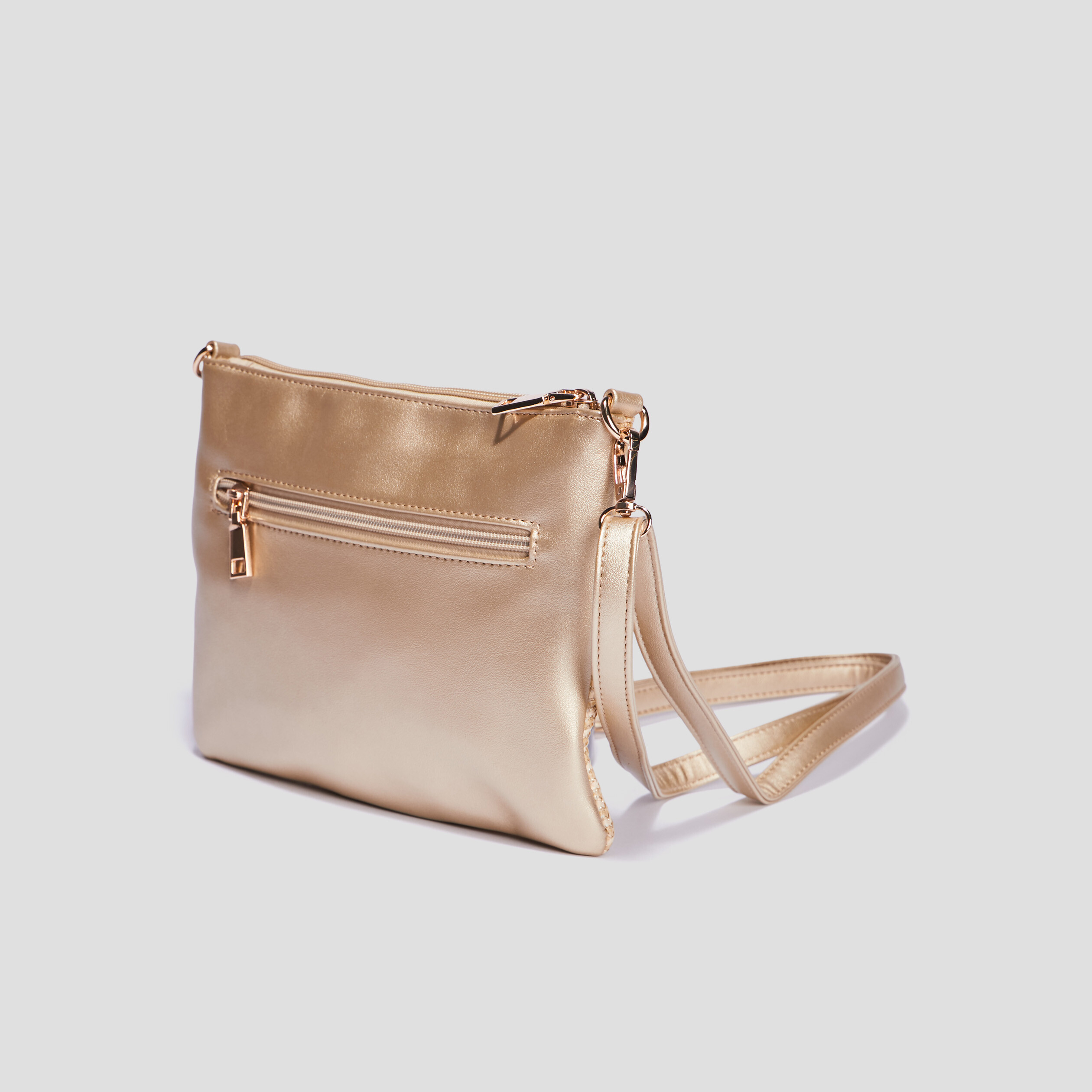 Sac pochette à pampilles bandoulière sable femme | La Halle