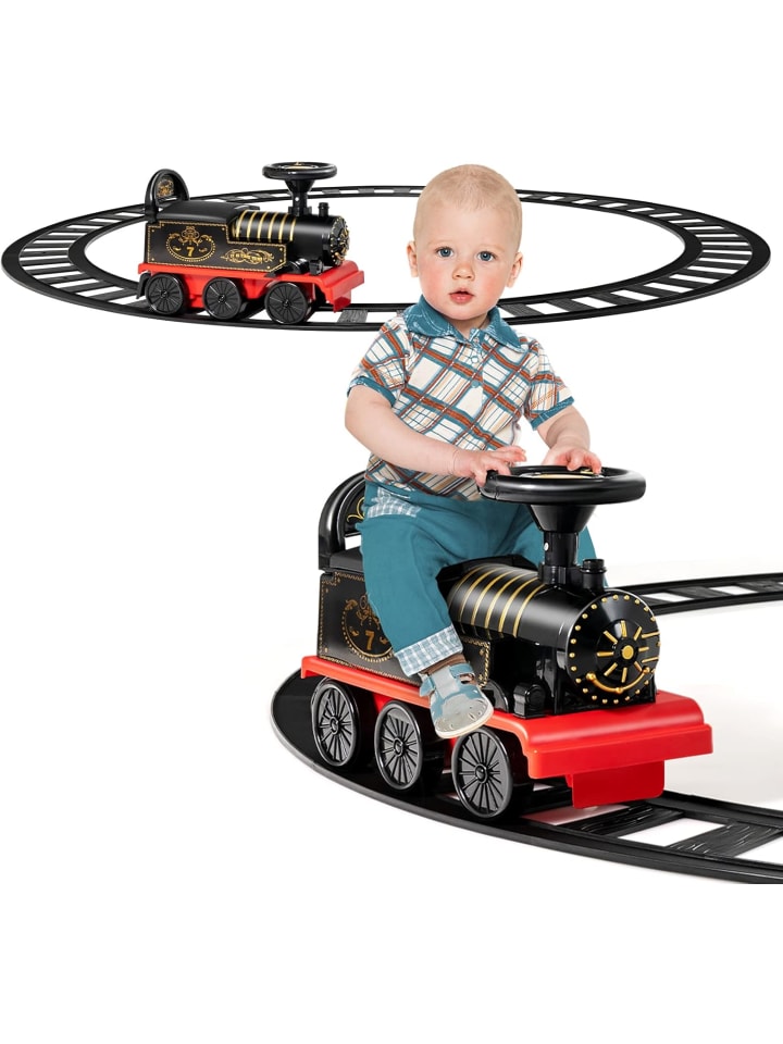 COSTWAY Aufsitz Lokomotive mit Bahn in Schwarz günstig kaufen onesize