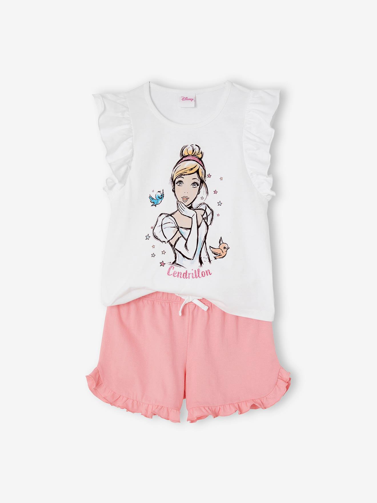 Pyjashort fille DS® Cendrillon blanc
