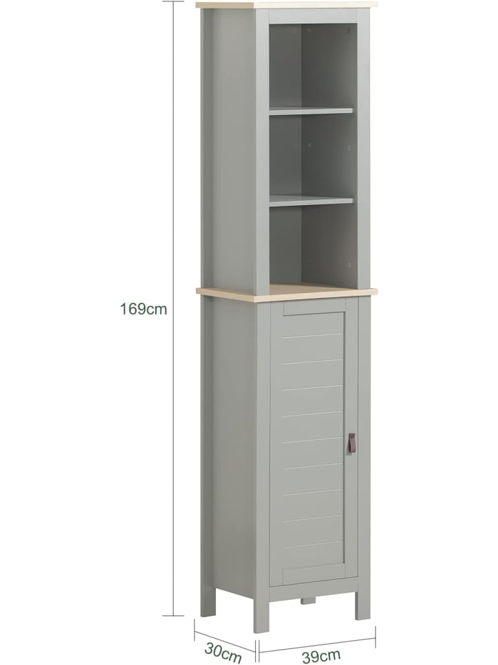 SoBuy Hochschrank in Hellgrau - (B)39 x (H)169 x (T)30cm günstig kaufen onesize