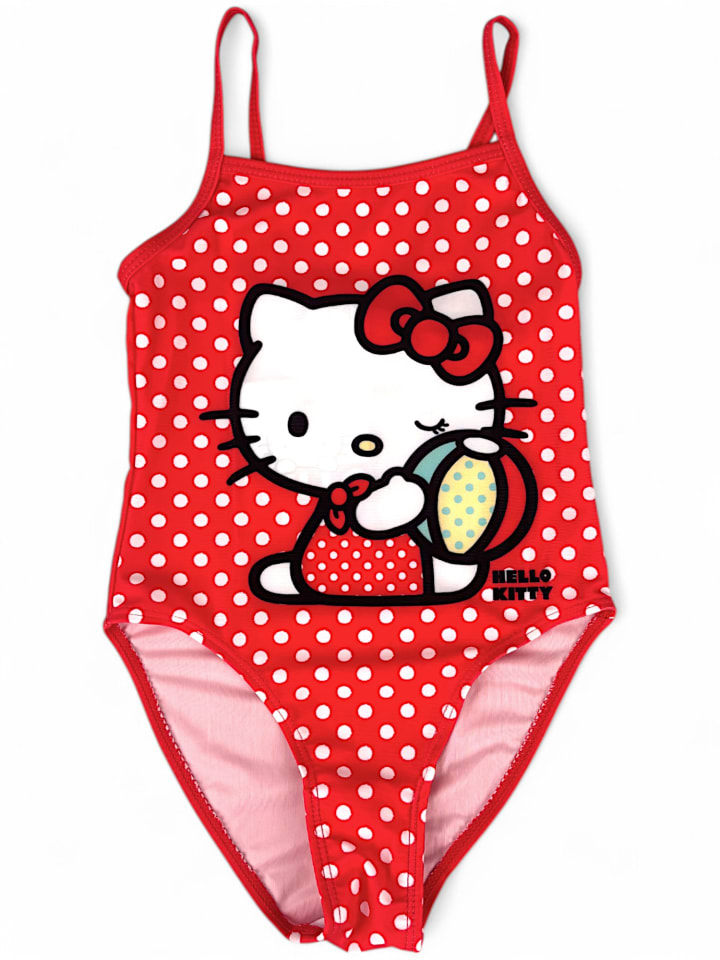 Hello Kitty Badeanzug Hello Kitty Punkten-Muster in Rot günstig kaufen