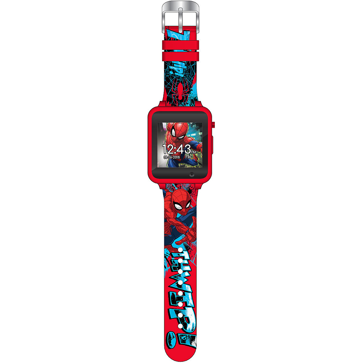 Kinder Smart Watch Spider-Man (rot) Kinderuhr mit Selfie-Kamera Foto & Video, coolen Spielen, Fitness Tracker uvm. (SPD4588)