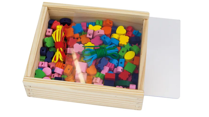 Lena - Holzspielzeug - Holzperlen in Holzkiste
