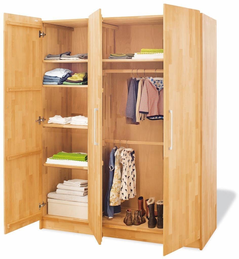 Pinolino® Kinderkleiderschrank Natura 3-türig, groß; Made in Europe