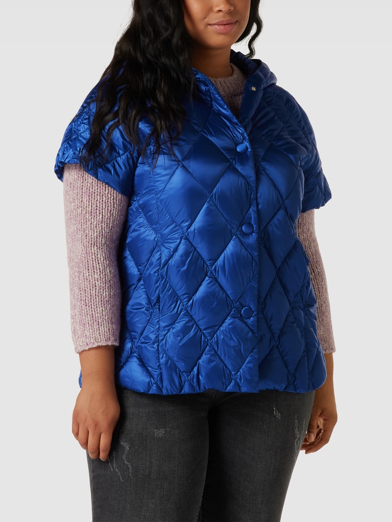 PLUS SIZE Steppweste mit Kapuze Modell 'PACIFICO' in royalblau